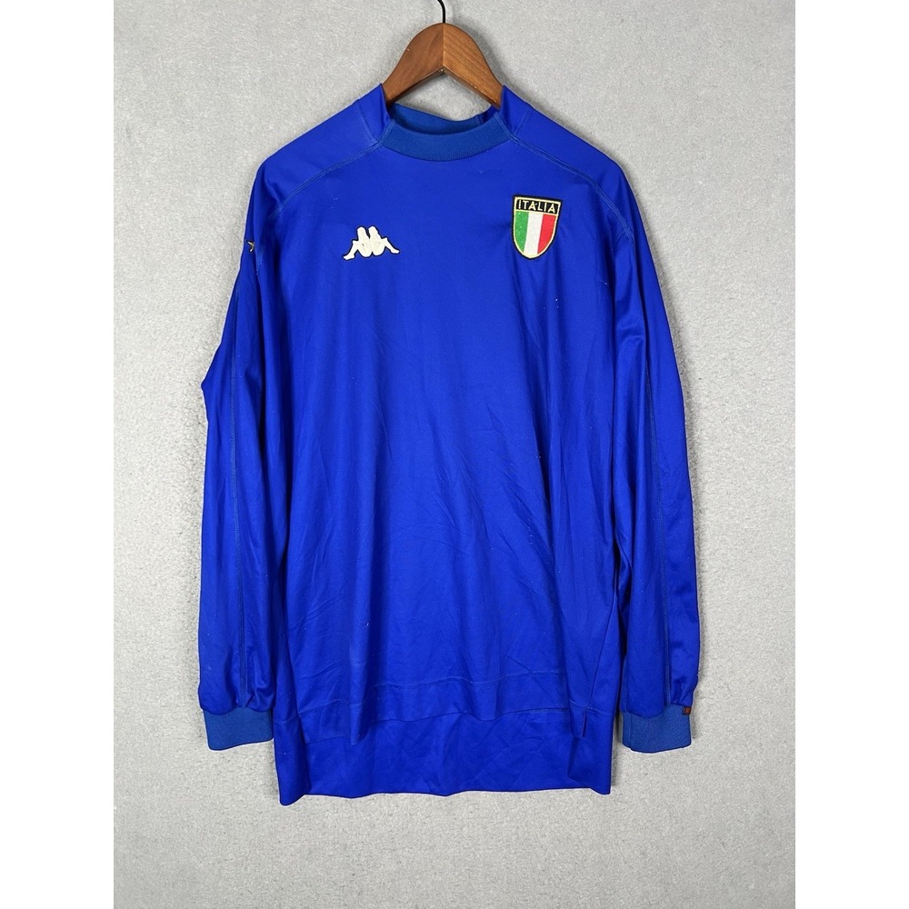 KAPPA GARA ITALY 1999 2000 HOME FOOTBALL LONG SLEEVE SOCCER JERSEY SIZE XL BLUE